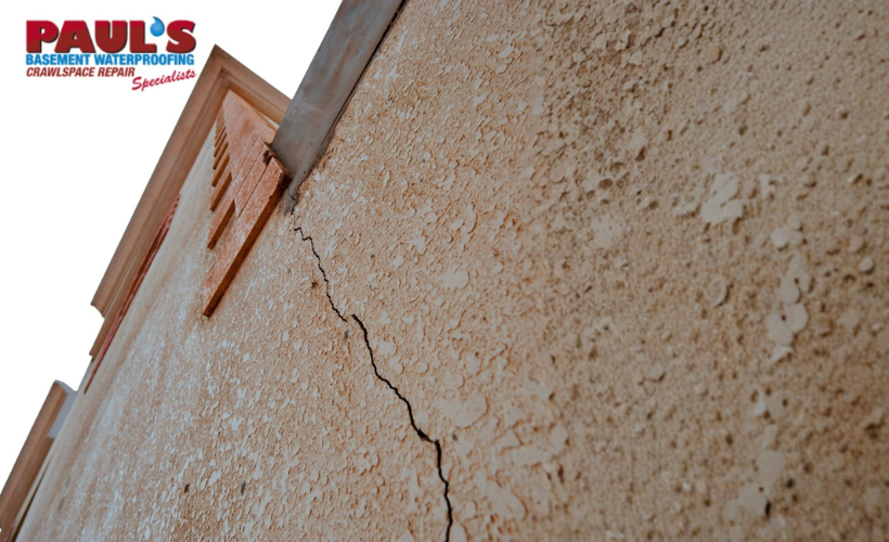 Basement wall crack outside